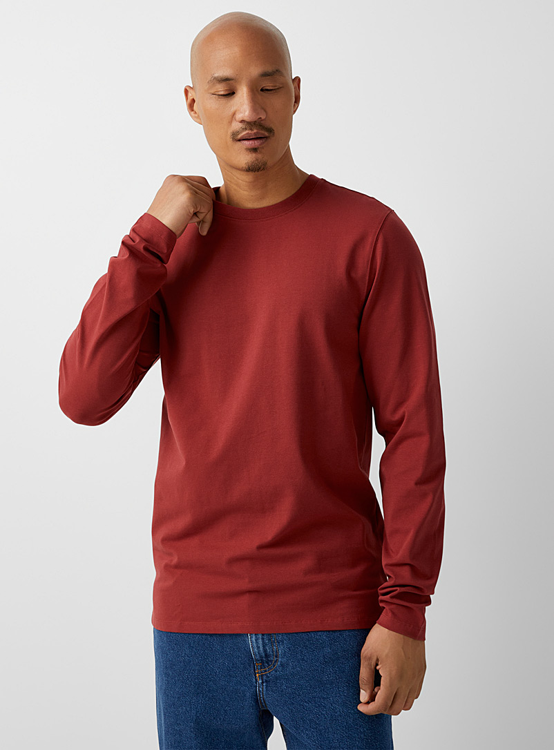 Le 31: Le t-shirt coton bio à manches longues Rouge pour homme