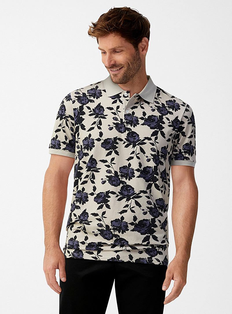 Le 31 Patterned ivory  Cruise polo for men