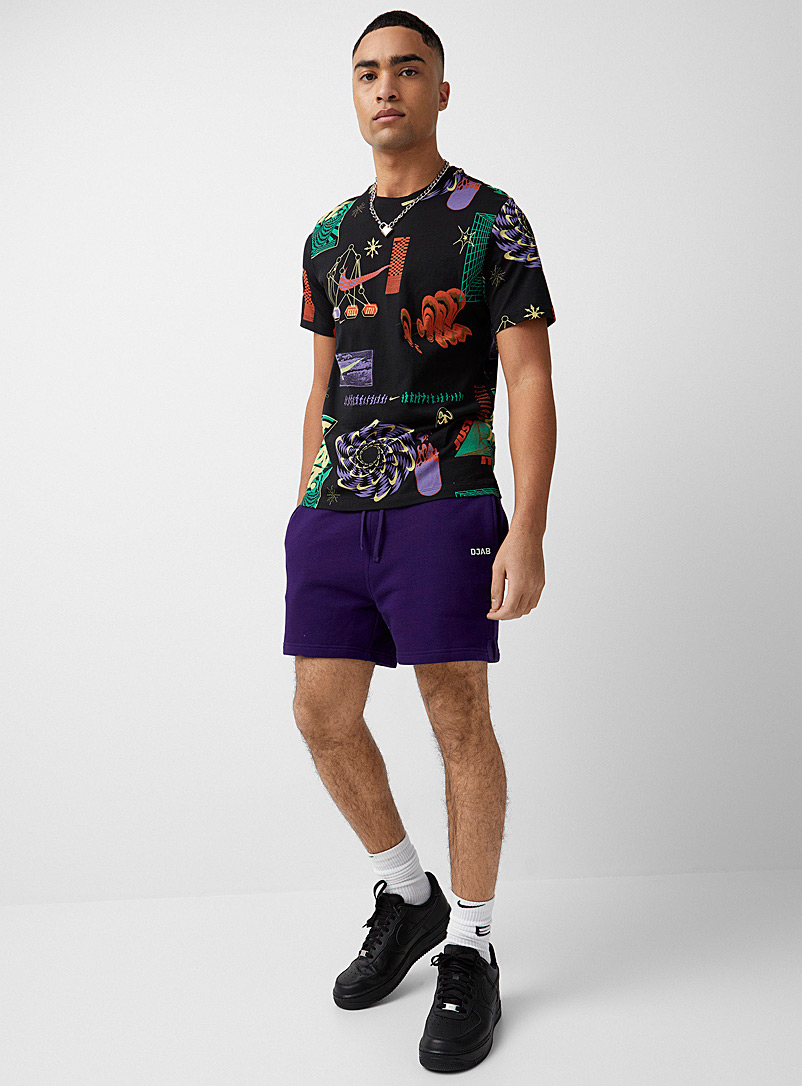 Djab Mauve Embroidered logo French terry short DJAB 101 for men