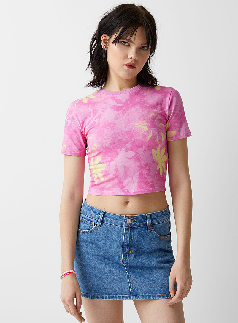 Twik: Le t-shirt mini imprimé nostalgie Rose pour femme