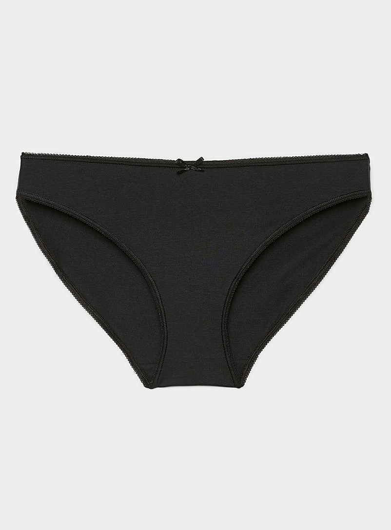 Miiyu Black Organic cotton and modal bikini panty for women