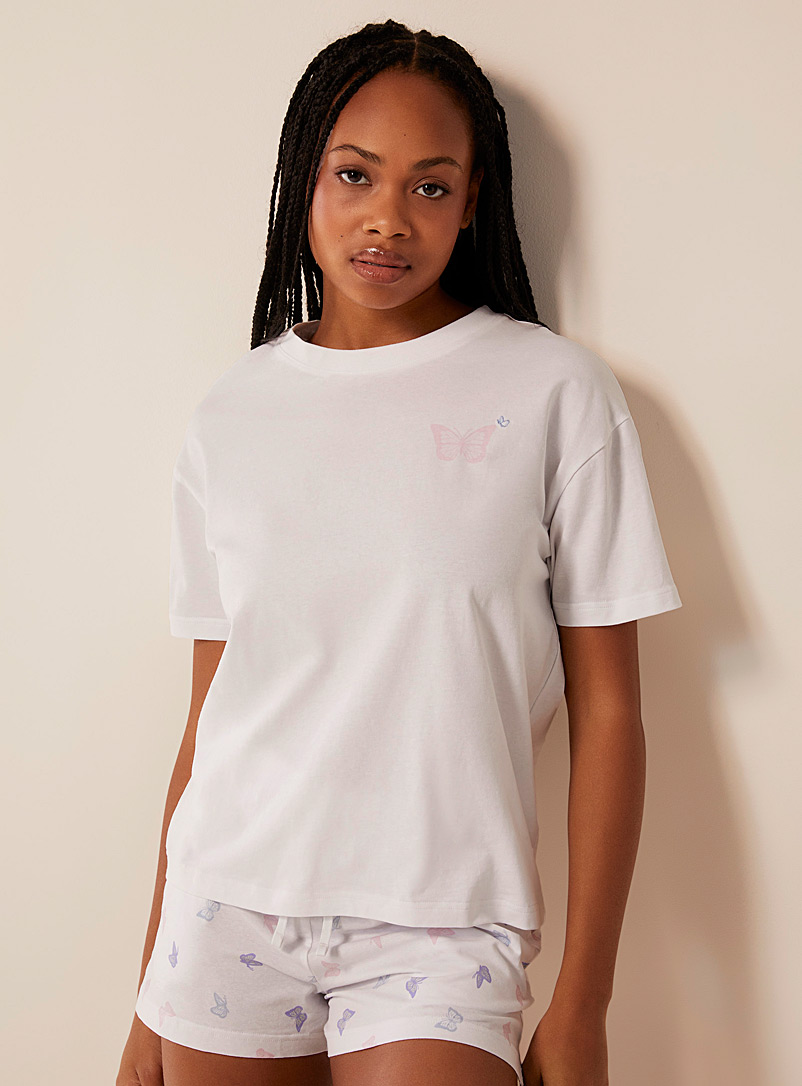Miiyu x Twik: Le t-shirt détente motif ludique Blanc pour femme