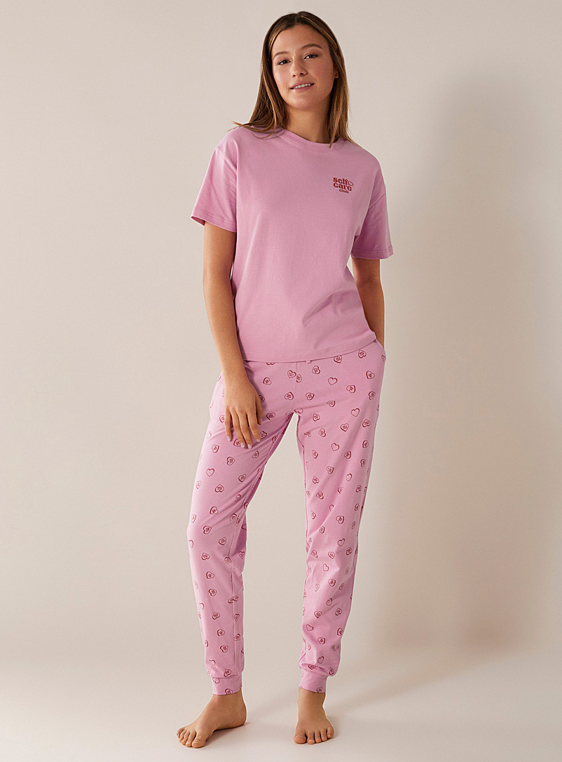 Miiyu x Twik Pink Playful pattern lounge jogger for women