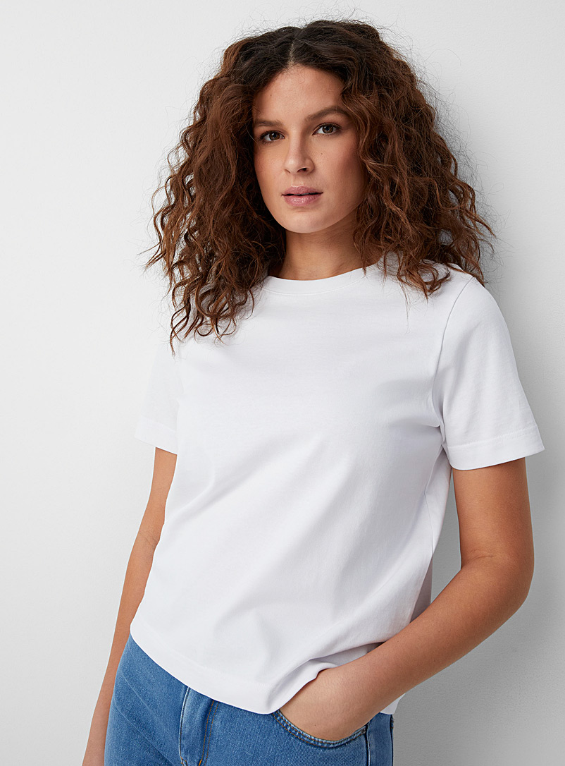Contemporaine White Thick jersey boxy T-shirt for women