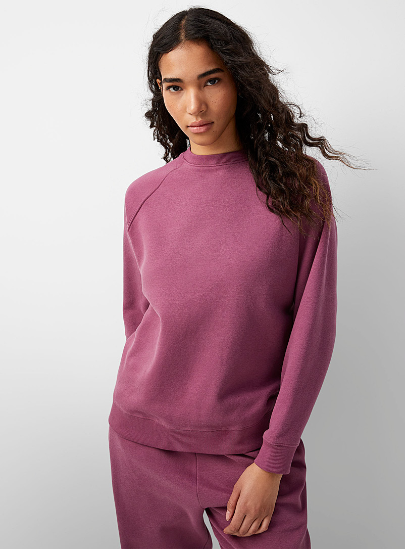 Twik Dusky Pink Soft fleece loose sweatshirt for women