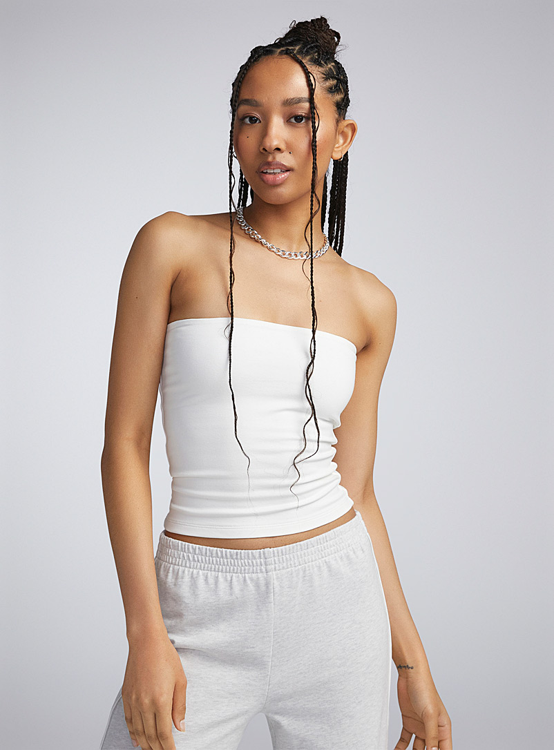 Double-layer jersey tube top