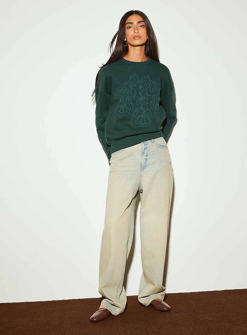 Embossed flowers sweatshirt | Icône | Women's Sweatshirts