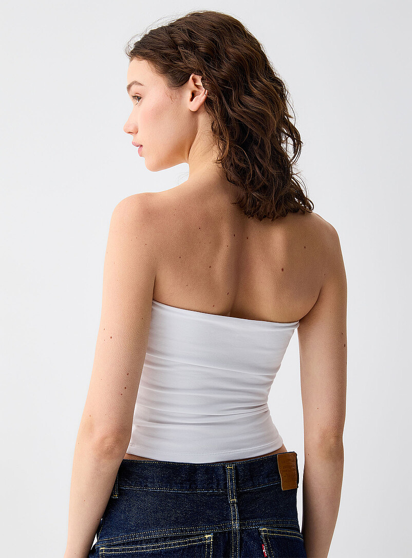 Twik Indigo/Dark Blue Organic cotton double-layer tube top for women