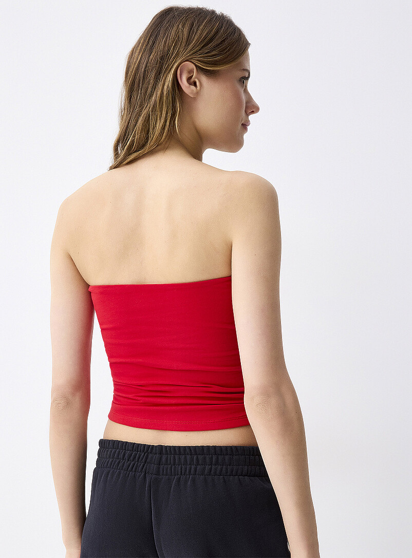 Twik: Le tube double &eacute;paisseur coton bio Rouge pour femme