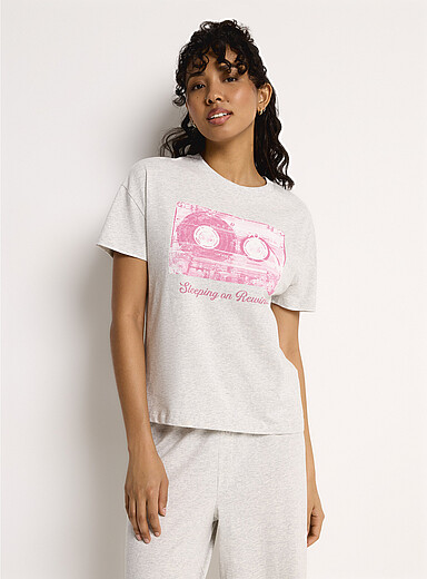 Miiyu x Twik: Le t-shirt d&eacute;contract&eacute; extensible Gris clair pour femme