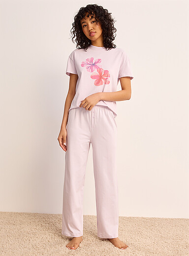 Miiyu x Twik: Le pantalon pyjama droit extensible Violet pour femme