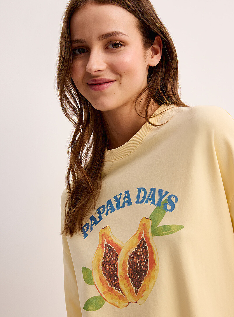 Miiyu x Twik Patterned Grey Playful relaxed sleep tee for women