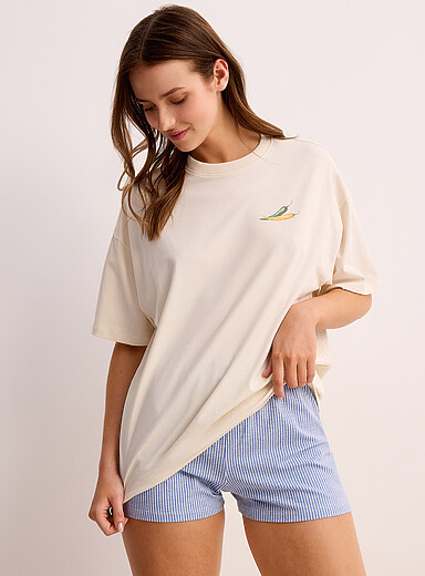 Miiyu x Twik: Le short pyjama extensible Bleu assorti pour femme