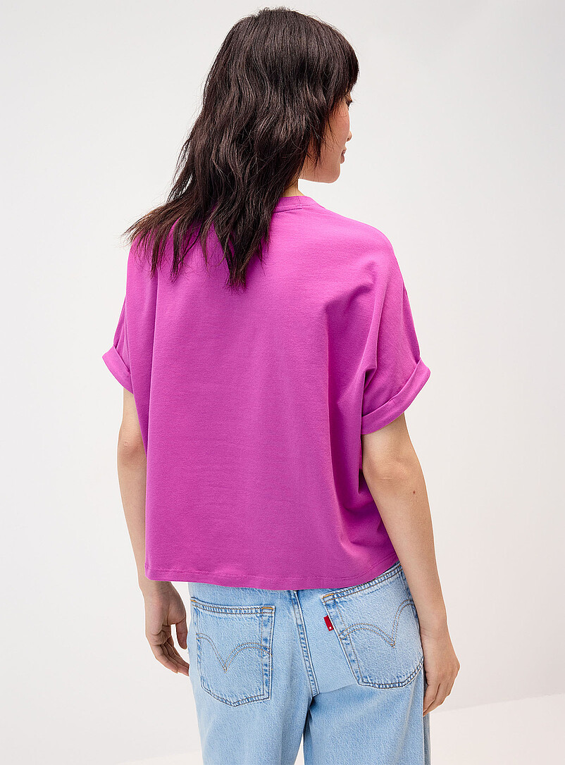 Twik Black Boxy cuffed-sleeve T-shirt for women
