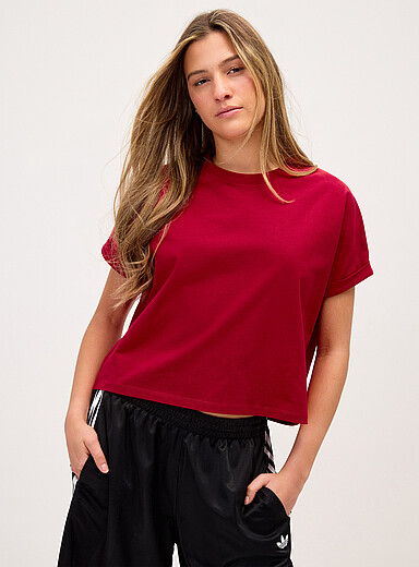 Boxy cuffed-sleeve T-shirt