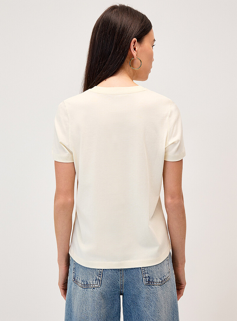 Twik Ecru/Linen Short-sleeve crew-neck tee <b>Relaxed fit</b> for women