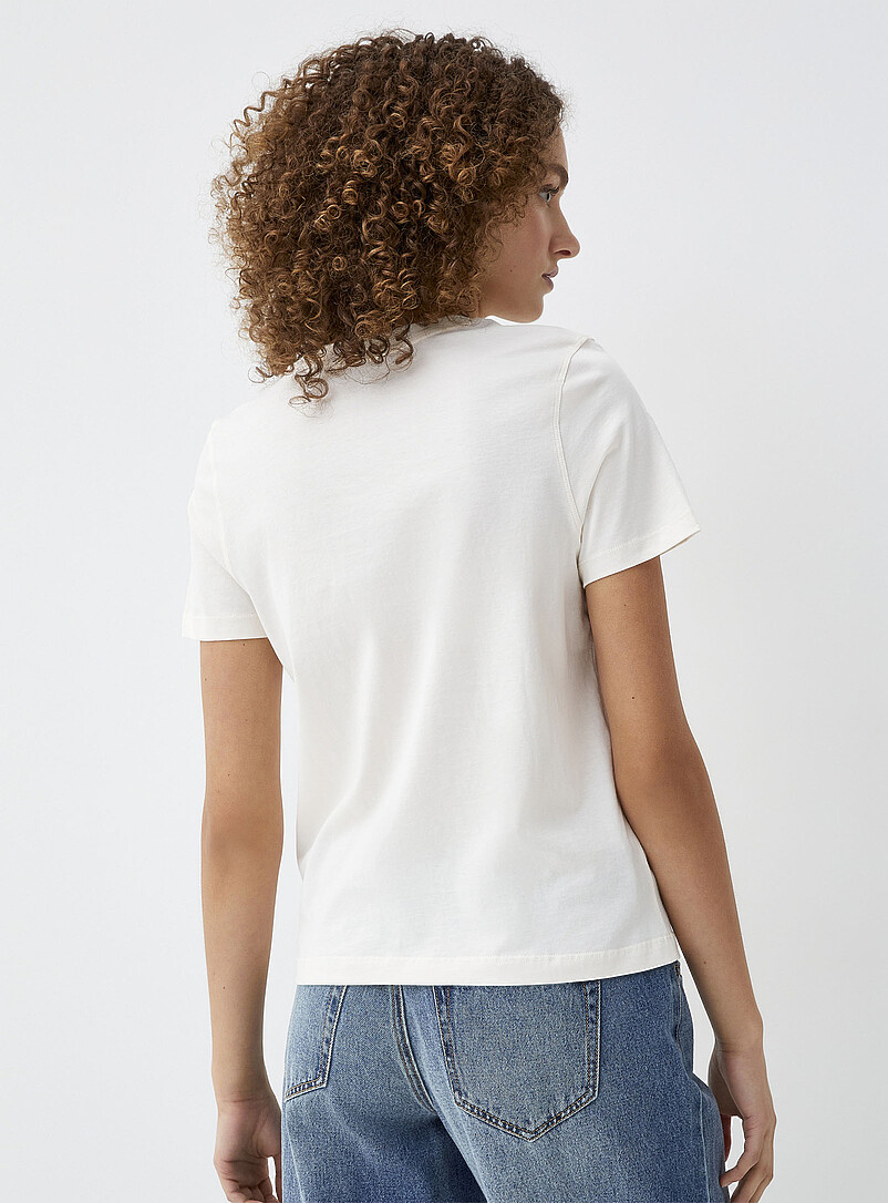 Twik Ecru/Linen Short-sleeve crew-neck tee <b>Relaxed fit</b> for women