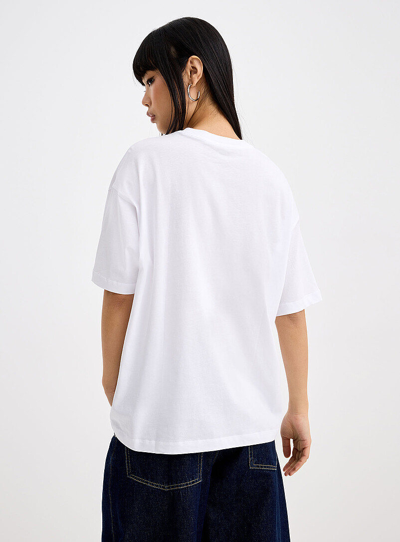 Twik White Short-sleeve crew-neck tee <b>Oversized fit</b> for women