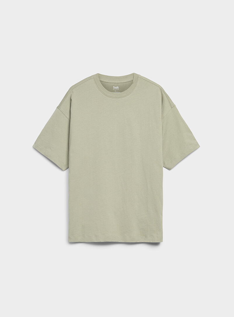 Twik: Le t-shirt col rond manches courtes <b>Coupe ample</b> Blanc pour femme