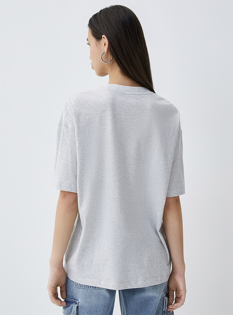 Twik: Le t-shirt col rond manches courtes <b>Coupe ample</b> Blanc pour femme