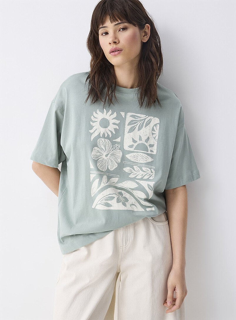 LOOKFACE T-shirt Imprimé Graphique Hakuna Pour Femme, Vert