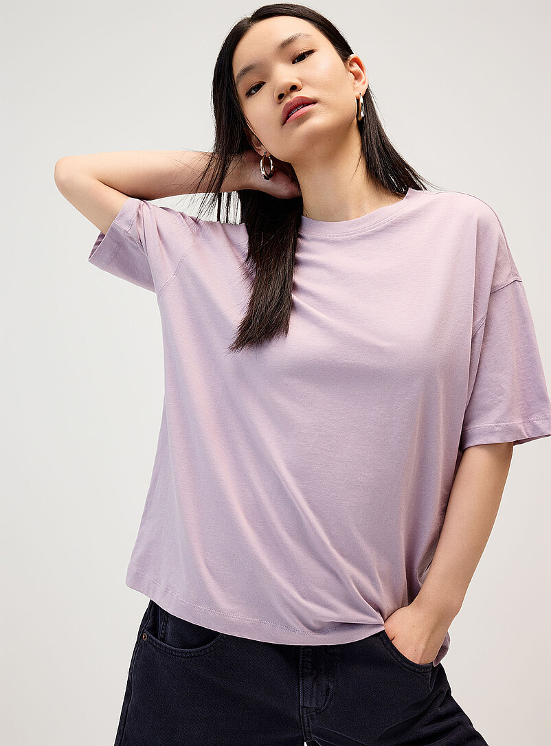 Twik Ivory/Cream Beige Oversized graphic-print T-shirt for women