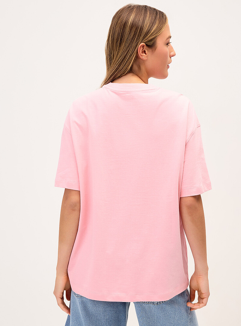 Twik: Le t-shirt ample imprim&eacute; graphique Ivoire - Beige cr&egrave;me pour femme