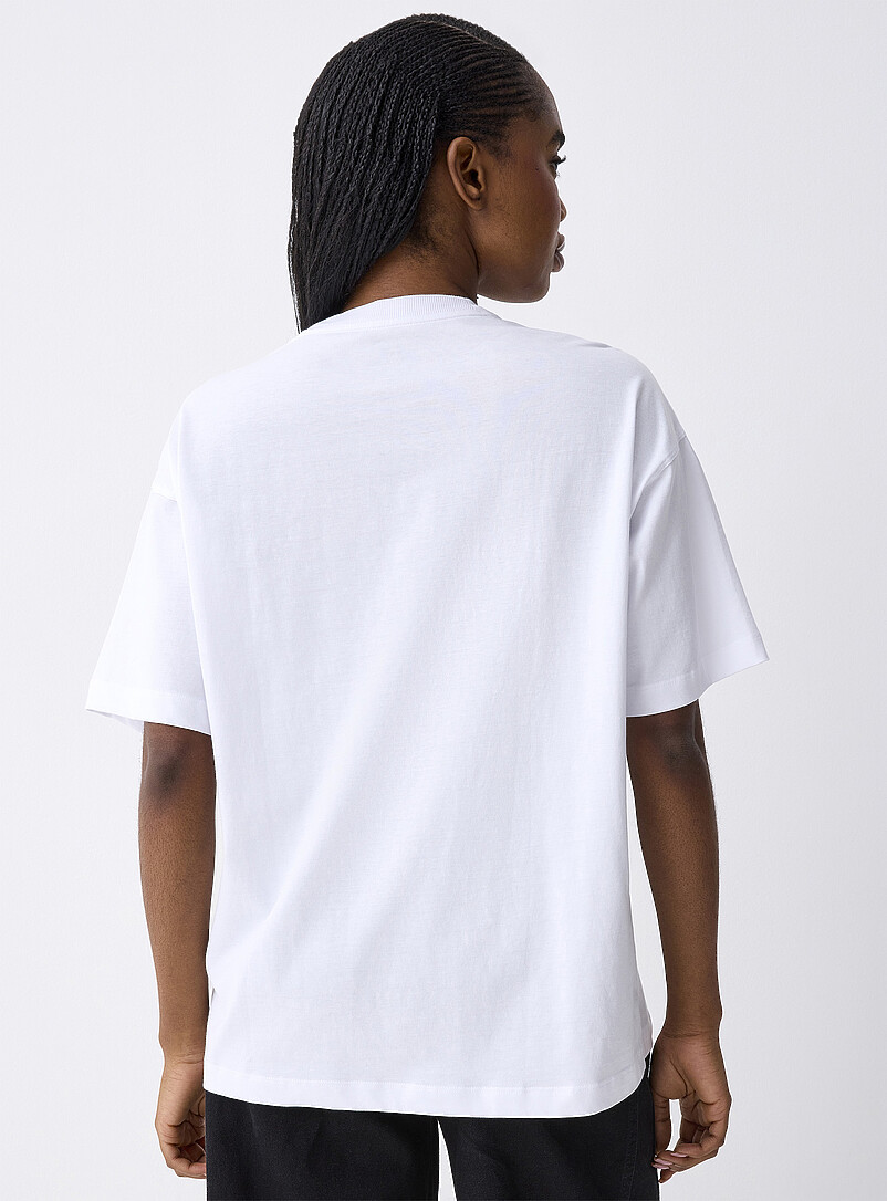 Twik Ivory/Cream Beige Oversized graphic-print T-shirt for women