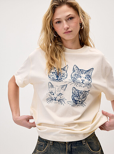 Twik Baby pink Oversized graphic-print T-shirt for women