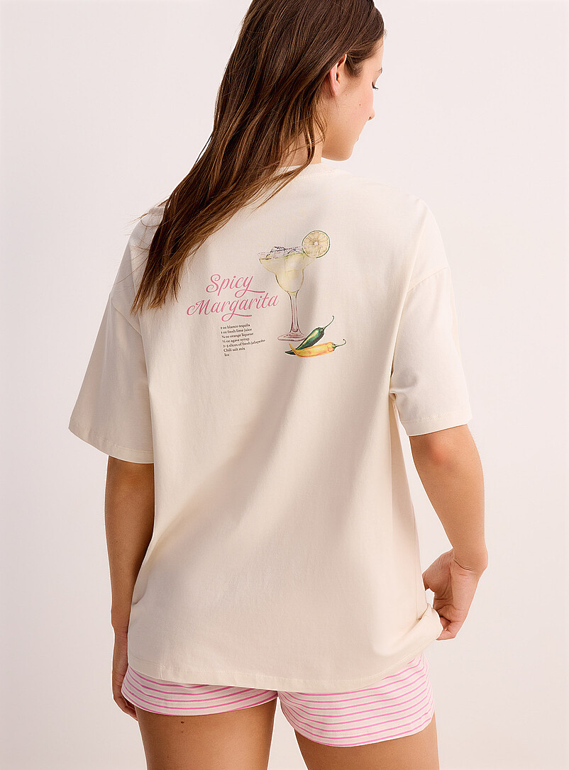 Miiyu x Twik: Le t-shirt ample imprim&eacute; ludique Bleu pour femme