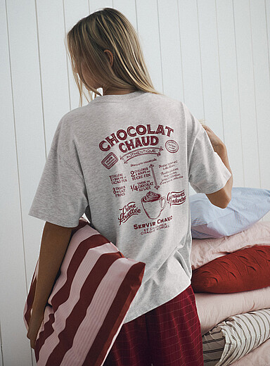 Miiyu x Twik Grey Loose playful print T-shirt for women