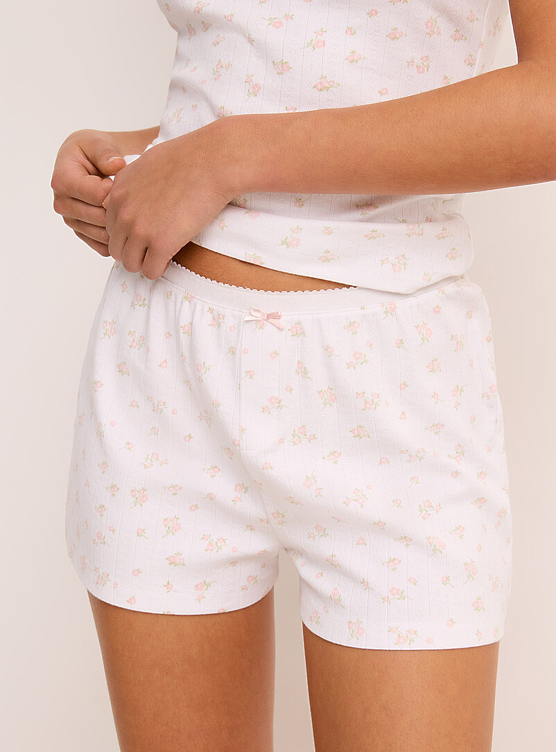 Miiyu x Twik Mint/Pistachio Green Scalloped-waist pointelle knit pyjama short for women
