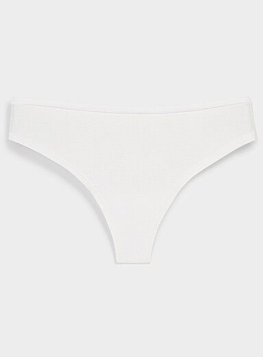 Miiyu White Ultra-comfortable thong Organic cotton and TENCEL&trade; modal for women