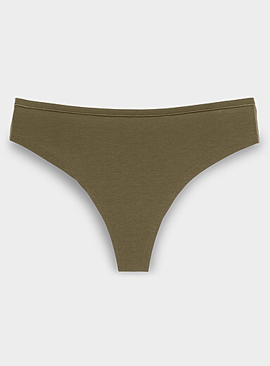 Miiyu: Le tanga tout confort Coton biologique et modal TENCEL<sup><small>MC</small></sup> Vert fonc&eacute; - Mousse pour femme