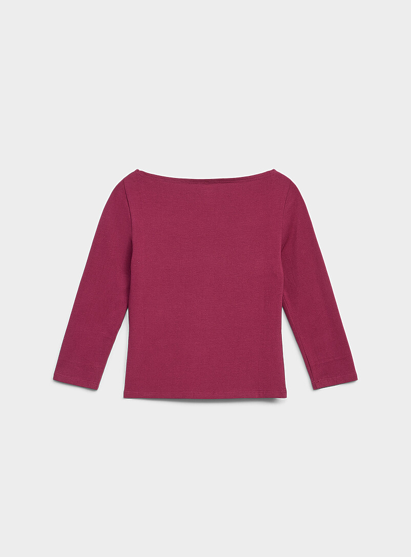 Twik: Le t-shirt col bateau manches 3/4 Blanc pour femme