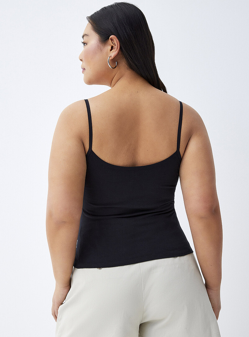 Twik: La camisole centre fronc&eacute; Bleu moyen - Ardoise pour femme