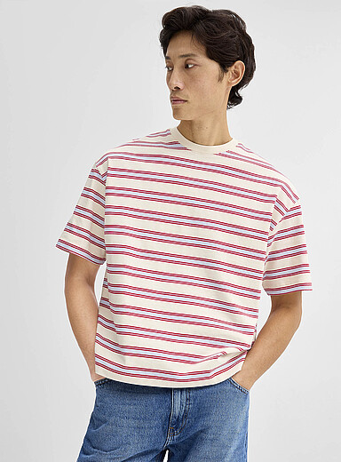 Le t-shirt rayures combin&eacute;es <b>Coupe surdimensionn&eacute;e</b>