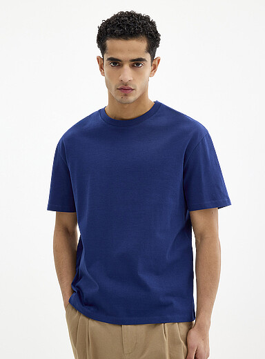 Le 31 Blue Thick jersey T-shirt <b>Comfort fit</b> for men