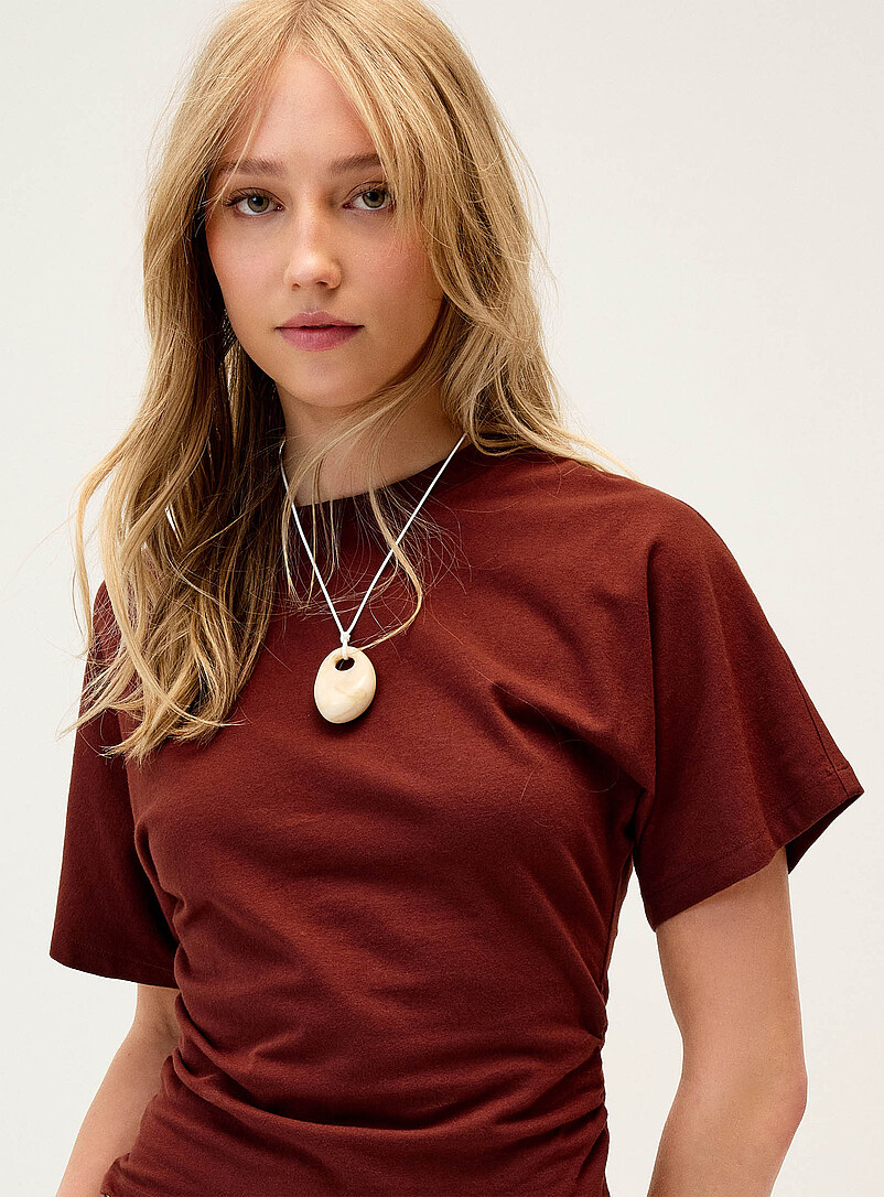 Twik Brown Gathered waist T-shirt for women