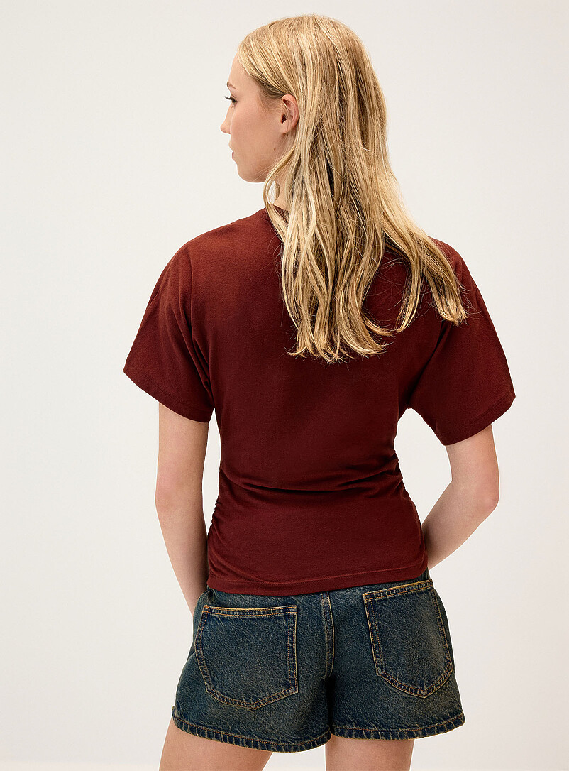 Twik Brown Gathered waist T-shirt for women