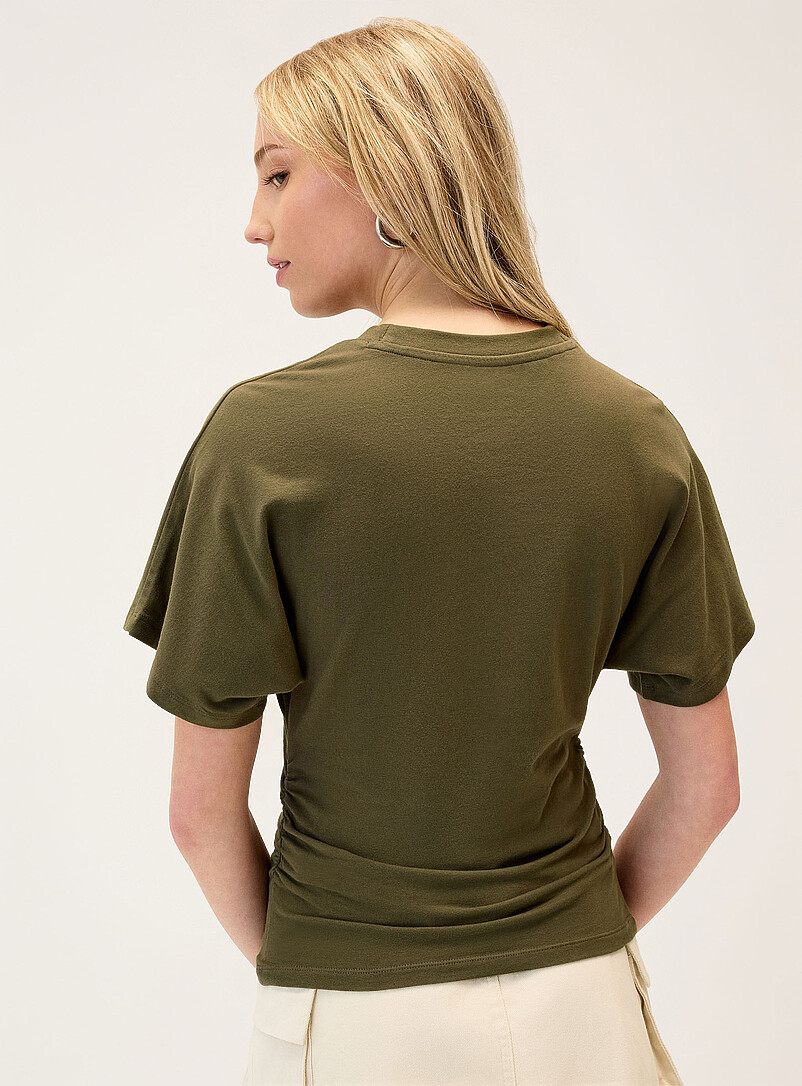Twik: Le t-shirt taille fronc&eacute;e Blanc pour femme