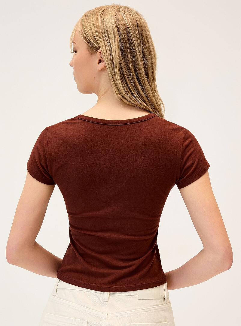 Twik: Le t-shirt henley manches cape Blanc pour femme