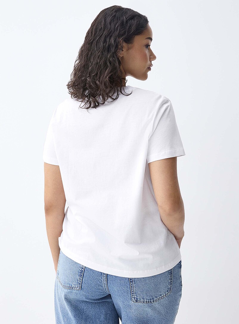 Twik Peach Printed tee <b>Relaxed fit</b> for women