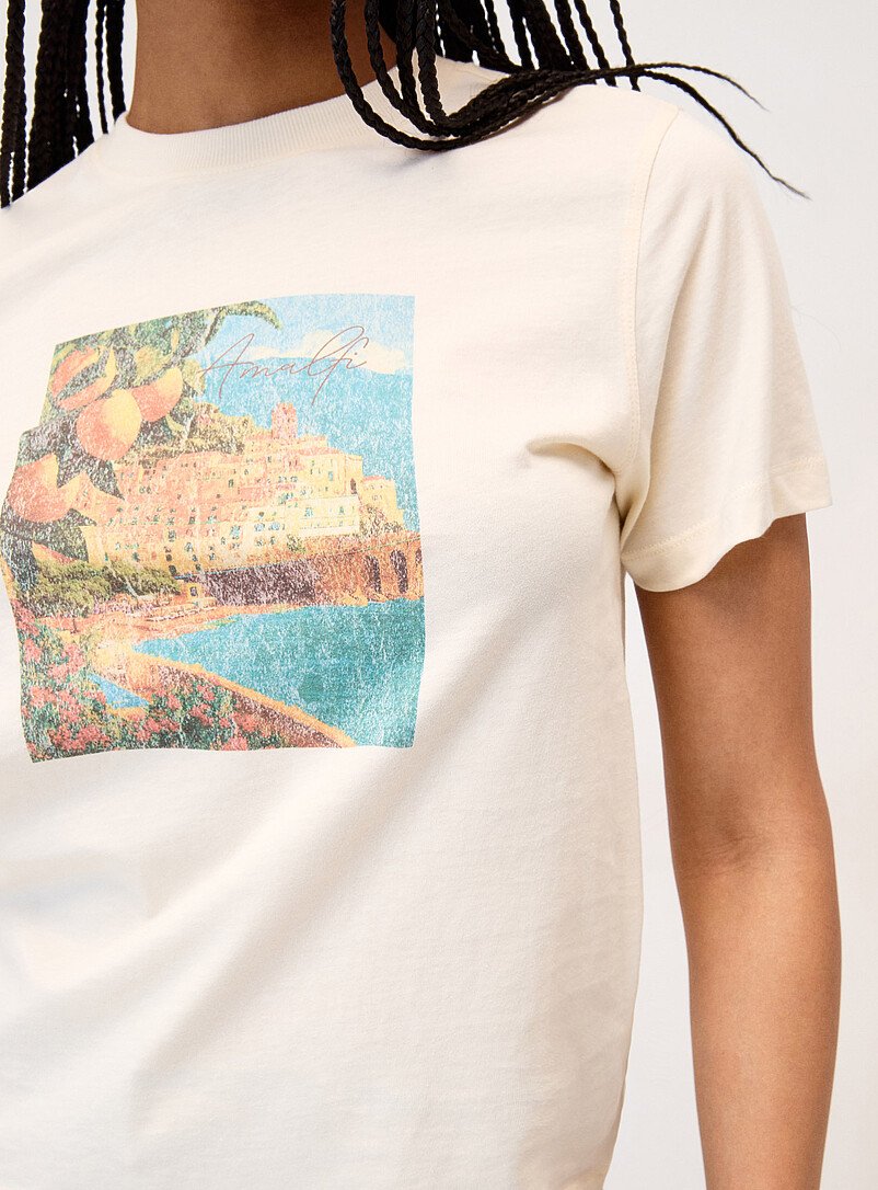 Twik: Le t-shirt imprim&eacute; <b>Coupe d&eacute;contract&eacute;e</b> P&ecirc;che pour femme