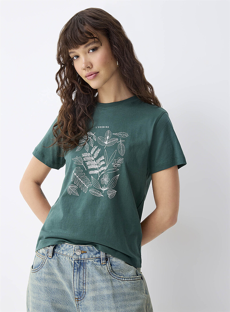 Twik Peach Printed tee <b>Relaxed fit</b> for women