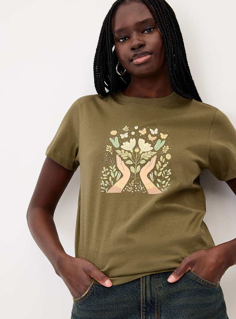 Twik: Le t-shirt imprim&eacute; <b>Coupe d&eacute;contract&eacute;e</b> P&ecirc;che pour femme