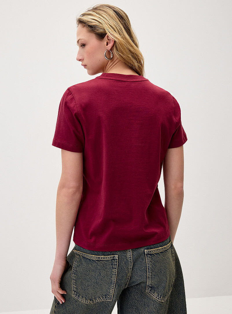Twik Peach Printed tee <b>Relaxed fit</b> for women