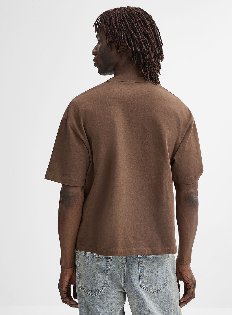 Le 31: Le t-shirt broderie estivale <b>Coupe surdimensionn&eacute;e</b> Blanc cass&eacute; pour homme