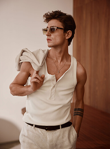 La camisole henley jersey c&ocirc;tel&eacute;