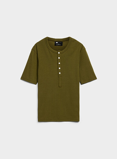 Stretch jersey Henley T-shirt <b>Slim fit</b>